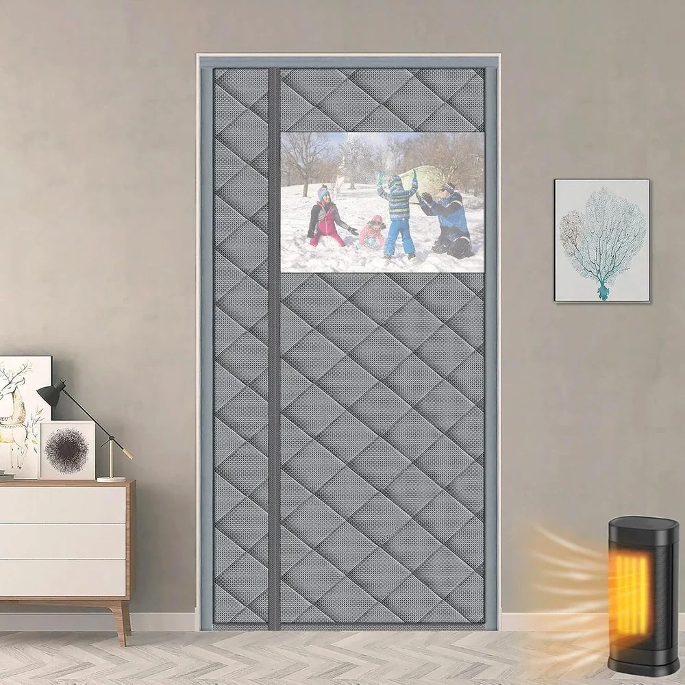 HOOTOWN Magnetic Thermal Door Curtain 34x82 | Insulated Draft Stopper | New